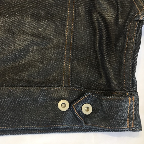 Rag and Bone Cropped Denim Trucker Jacket Clear Coated Made in USA - Picture 11 of 15